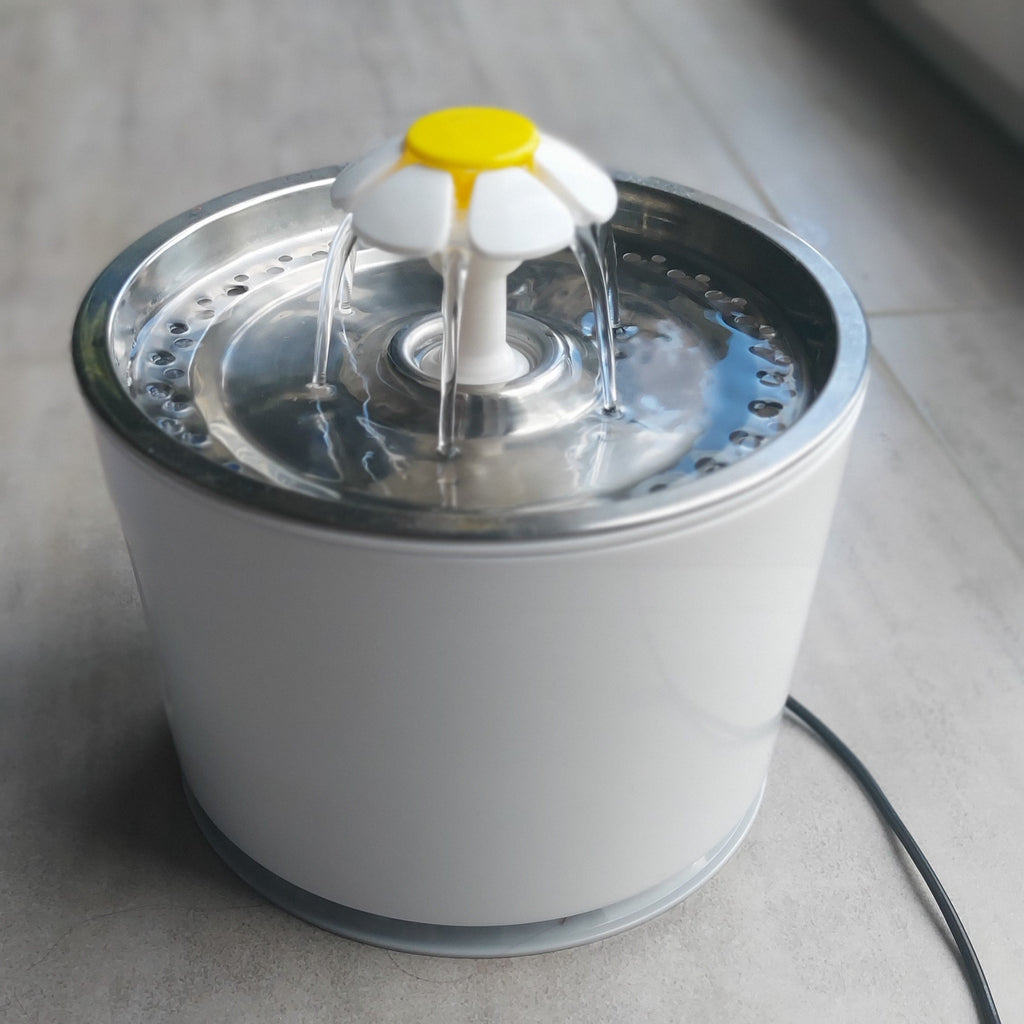 Fontaine à eau fleur en inox – PetsKissy