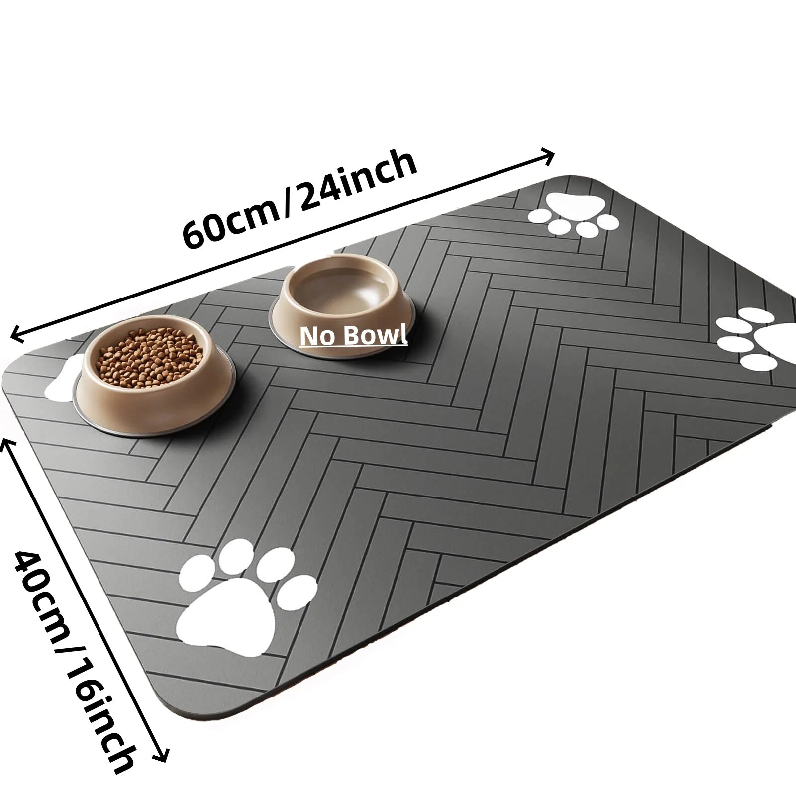 Tapis d'alimentation pour animaux de compagnie - Tapis absorbant pour gamelles d'eau et de nourriture, avec support en caoutchouc imperméable, tapis à séchage rapide pour chien et chat