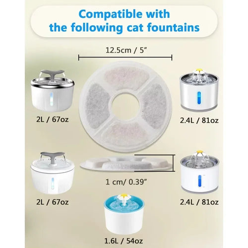 Filtre de remplacement pour fontaine à eau potable pour chien et chat, filtres de remplacement au charbon actif, distributeurs de fontaine, 6 à 12 pièces