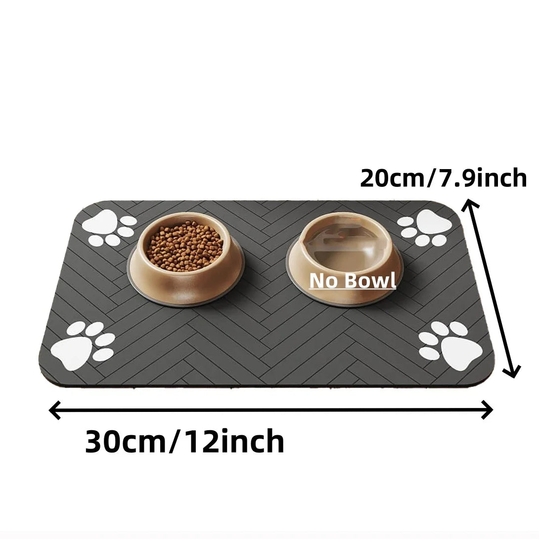 Tapis d'alimentation pour animaux de compagnie - Tapis absorbant pour gamelles d'eau et de nourriture, avec support en caoutchouc imperméable, tapis à séchage rapide pour chien et chat