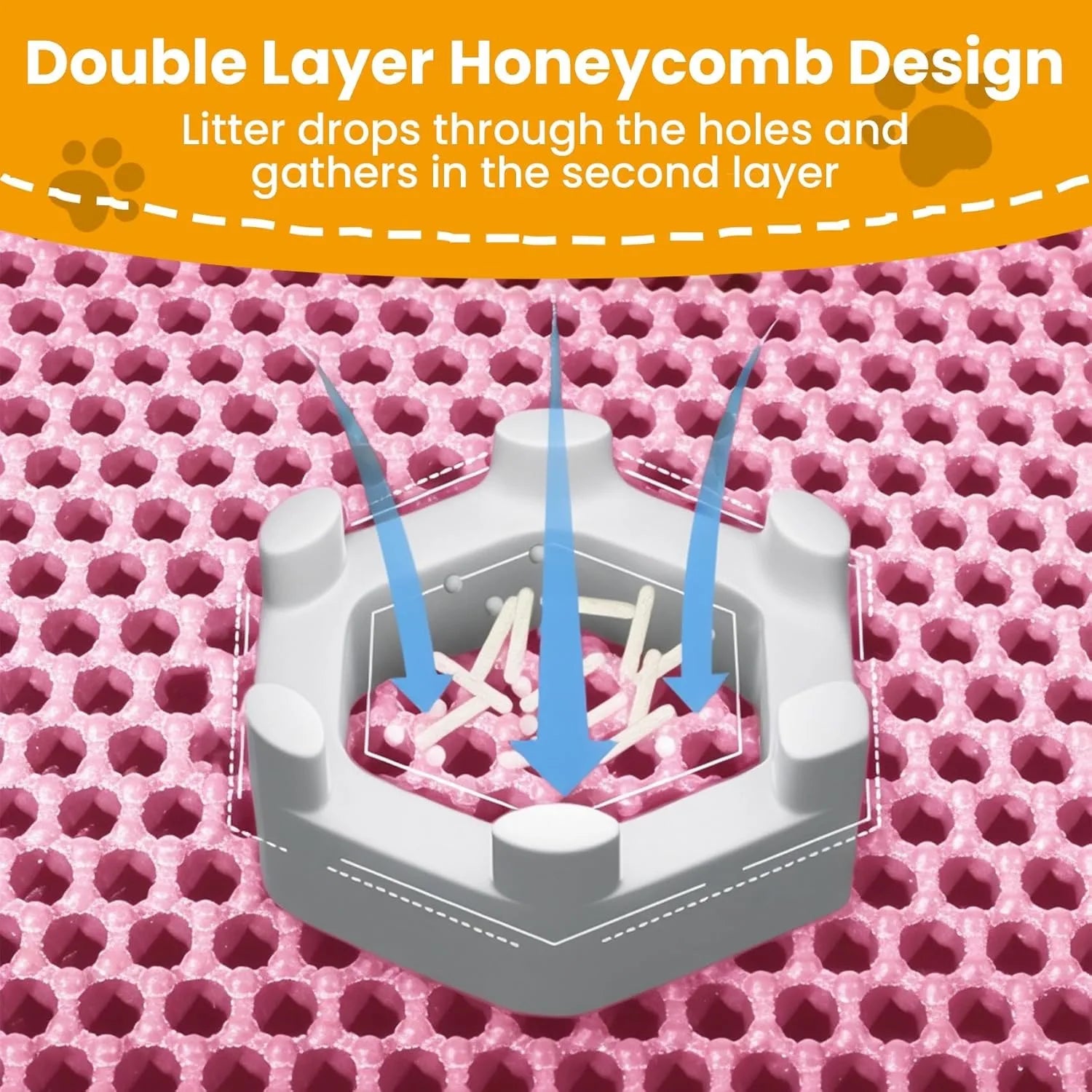 Tapis de litière pour chat Double couche antidérapant pour animaux de compagnie, grand bac à litière pour animaux de compagnie, filtre résistant à l'usure, imperméable et antidérapant