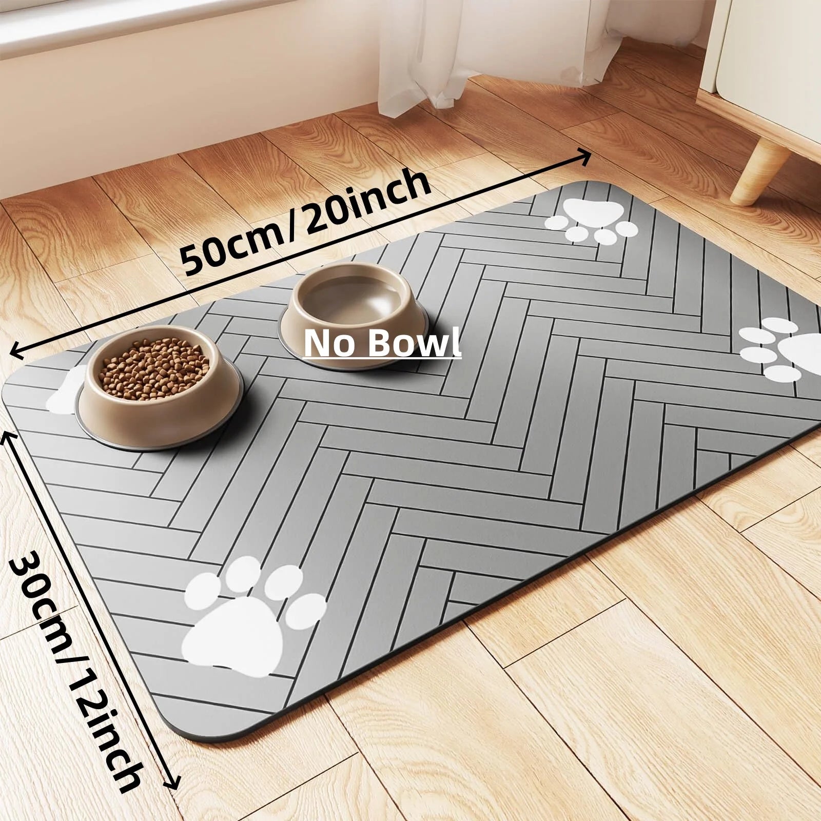Tapis d'alimentation pour animaux de compagnie - Tapis absorbant pour gamelles d'eau et de nourriture, avec support en caoutchouc imperméable, tapis à séchage rapide pour chien et chat