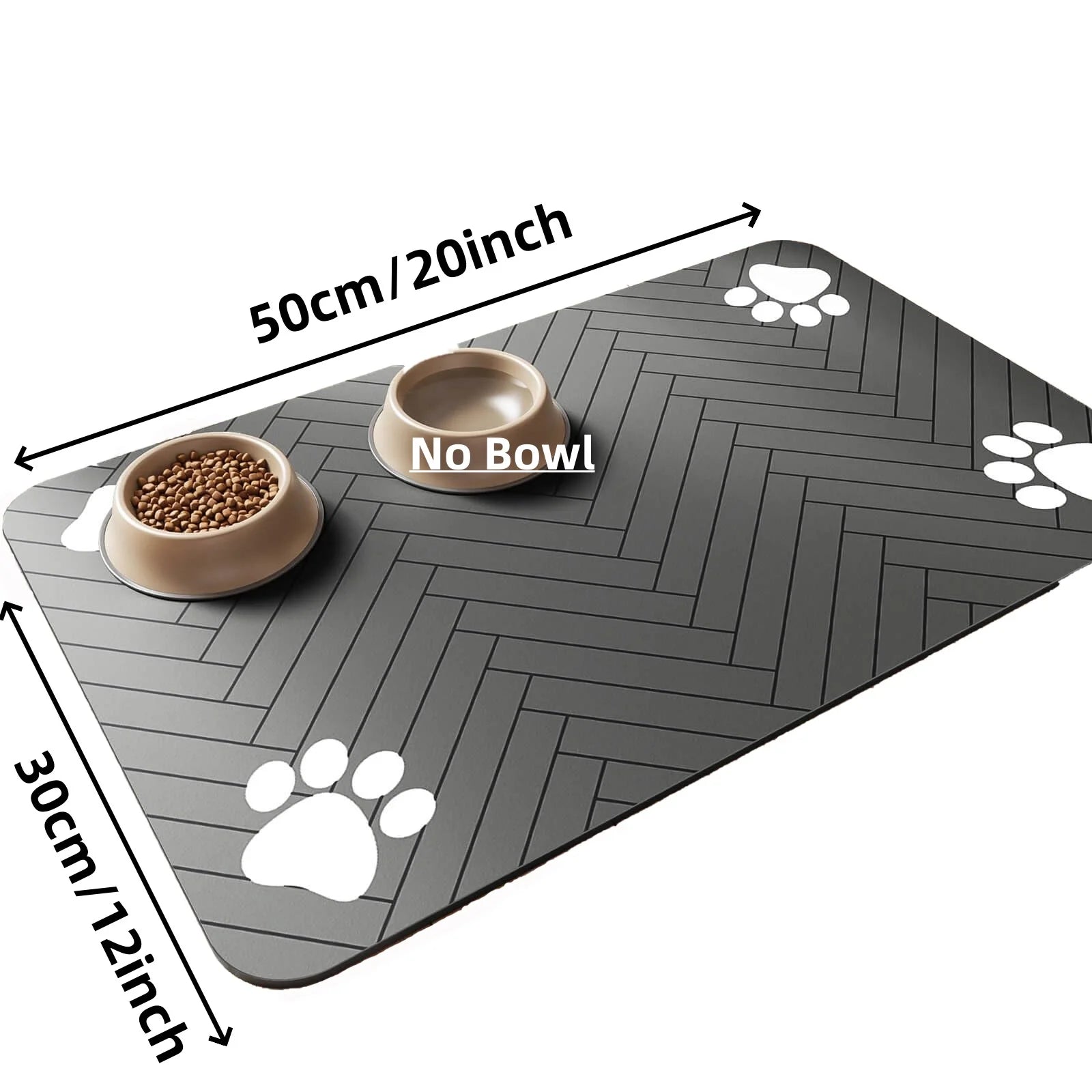 Tapis d'alimentation pour animaux de compagnie - Tapis absorbant pour gamelles d'eau et de nourriture, avec support en caoutchouc imperméable, tapis à séchage rapide pour chien et chat