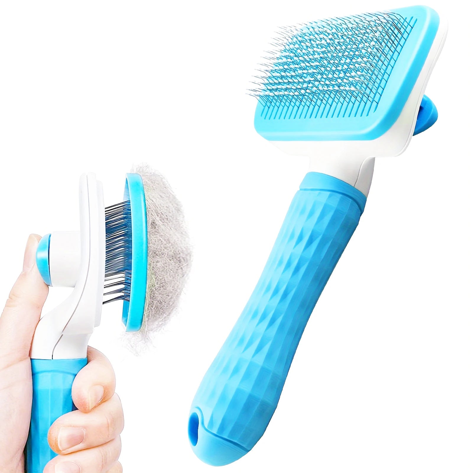 Self-cleaning brush for removing pet hair, pet hair removal comb for dogs and cats,