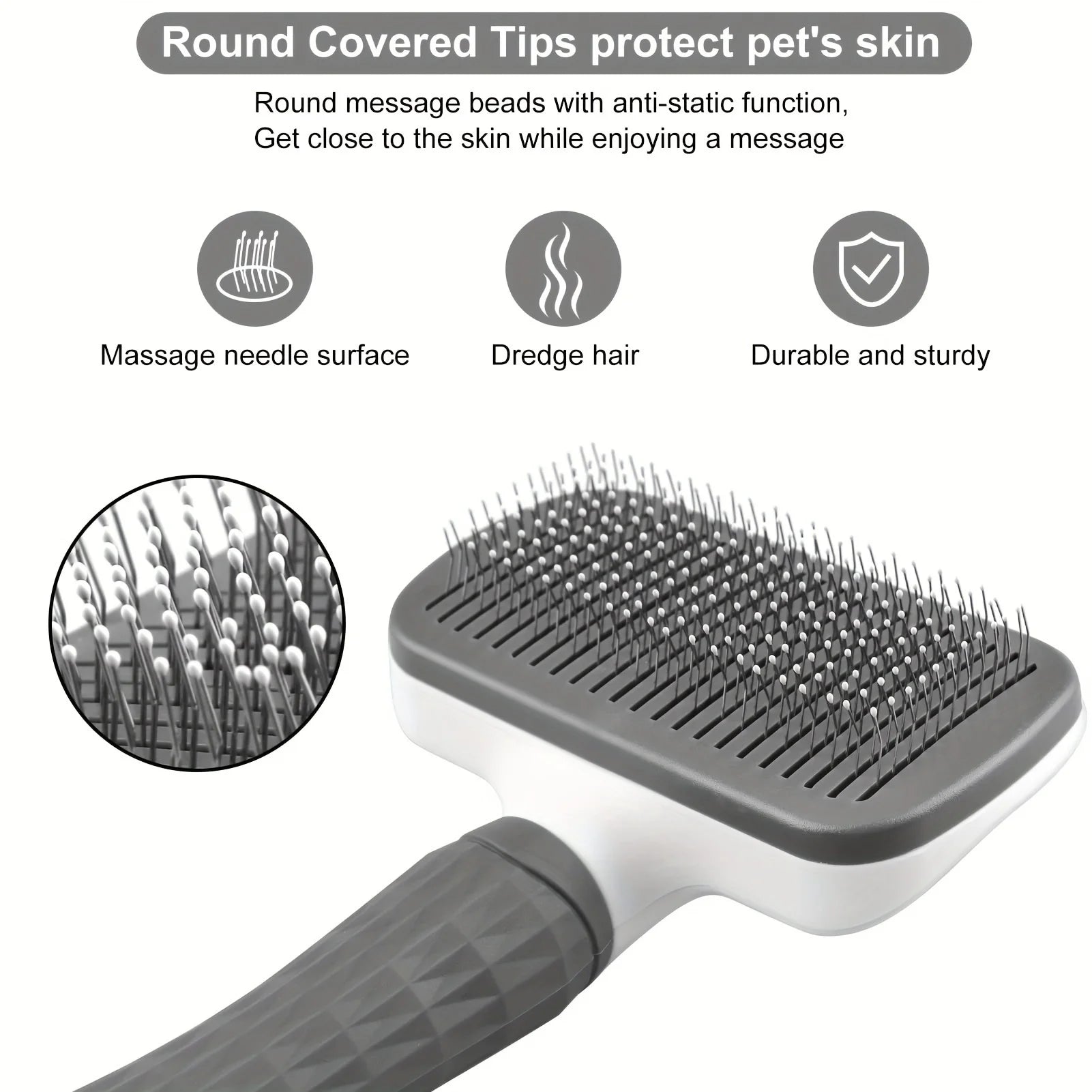 Self-cleaning brush for removing pet hair, pet hair removal comb for dogs and cats,