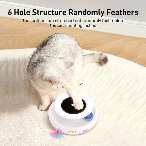 2-in-1 Interactive Feather and Ball Toy - Cats