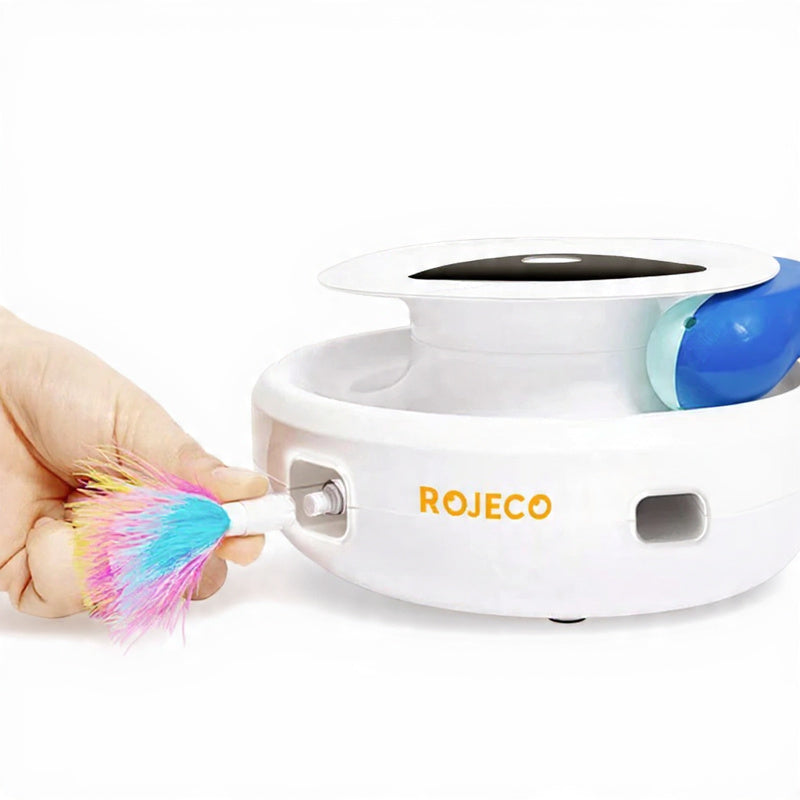 Jouet Automatique 2-en-1 pour Chat – Plume Interactive + Balle.