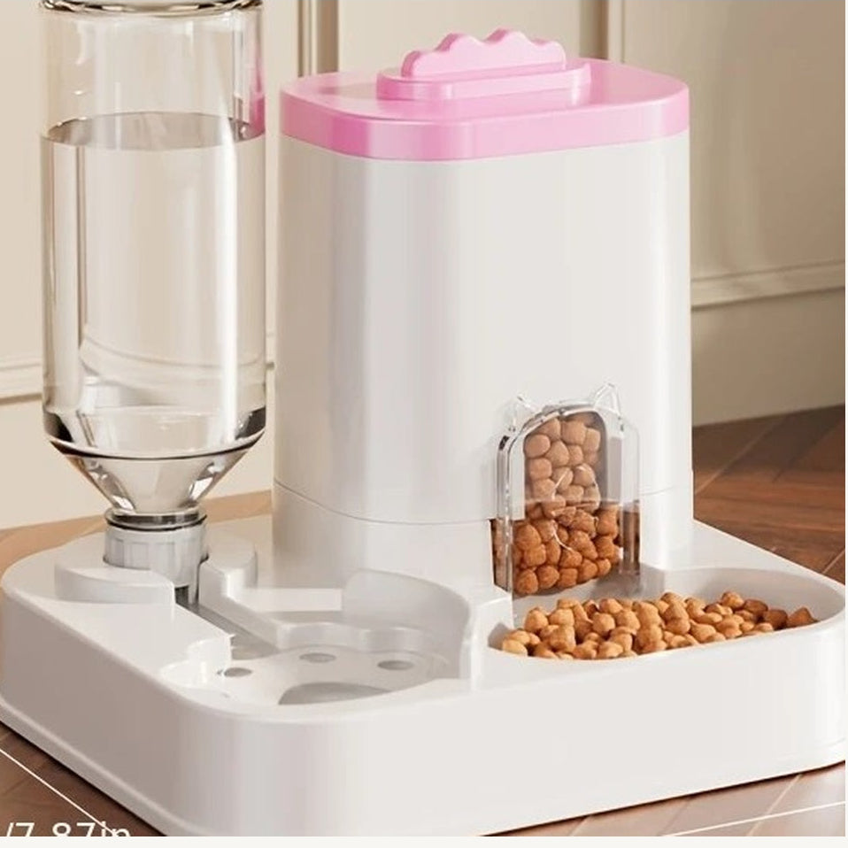 2-in-1 Automatic Cat and Dog Food and Water Dispenser, Food Bowl, Feeding and Hydration Device, Durable Pet Supplies